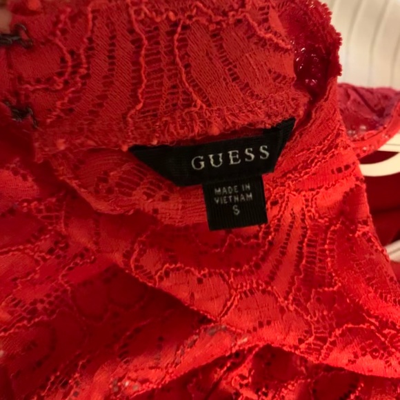 GUESS Red lace fit and flare Dress - Picture 4 of 6